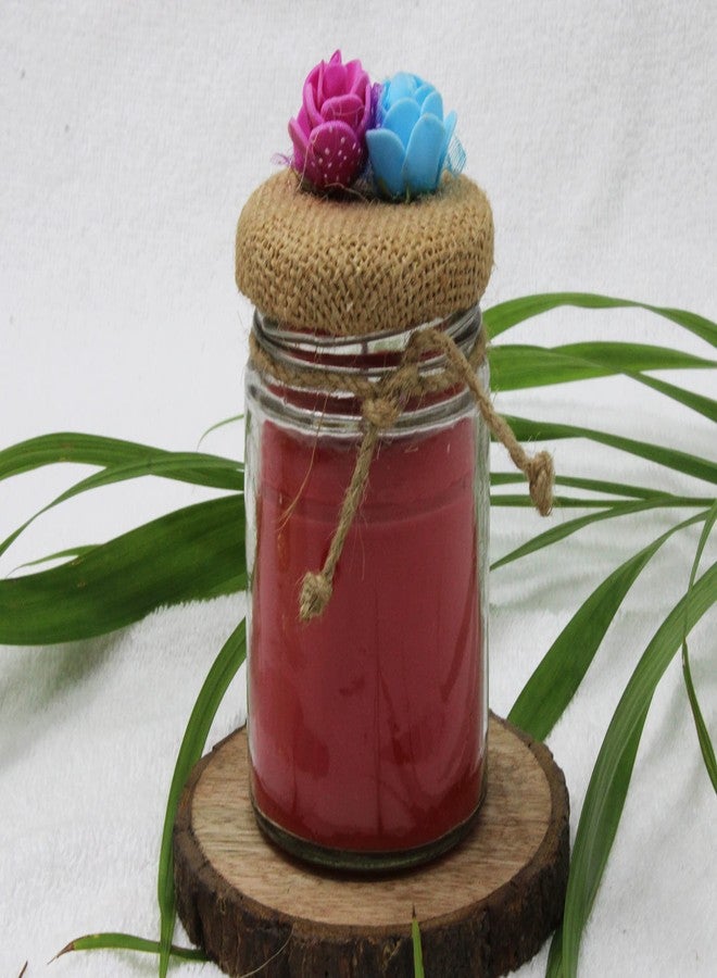 Luces Rose Scented 7oz Luxury Soy Wax Glass Jar Candle [Set of 1 Red Colour] for Home Décor Gifting Valentine Spa Birthdays Dinner Table Yoga - Image 4